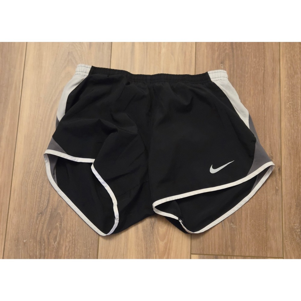 Nike Dri-Fit Lined Athletic Shorts Women's Size Small Black White Gray
